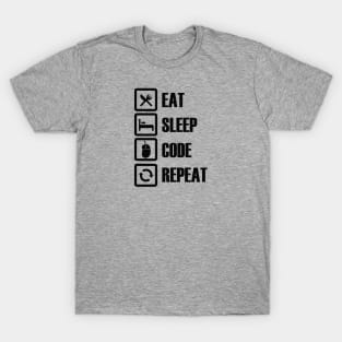 Funny Eat Sleep Code Repeat Coding T-Shirt